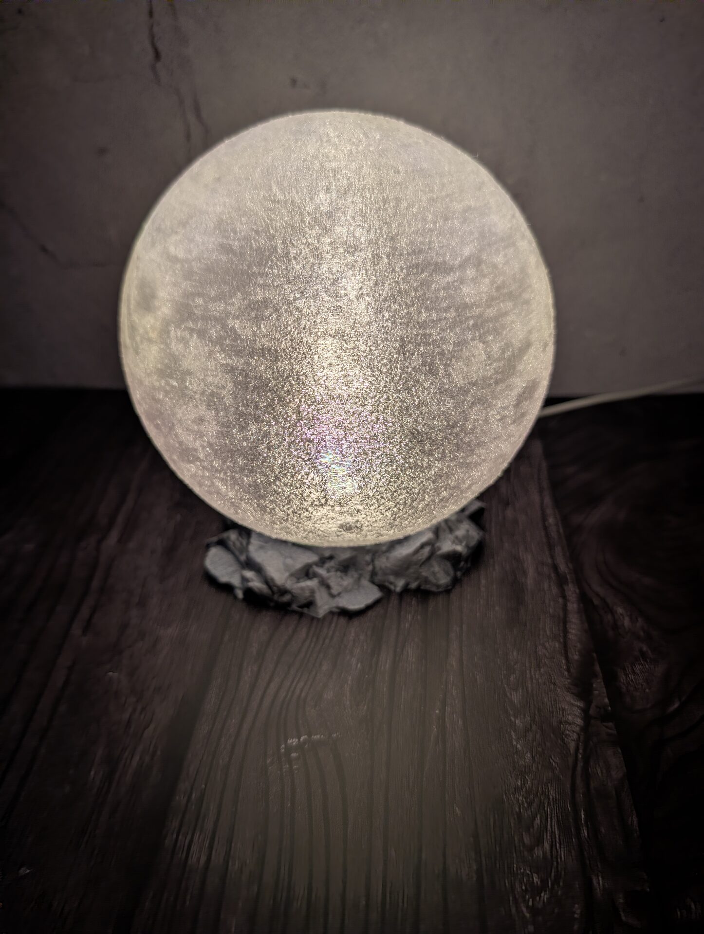Moon Lamp on Rock Base